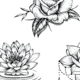 Flowers oriental hand Tattoo design