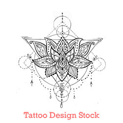 Geometric lotus mandala tattoo design digital download