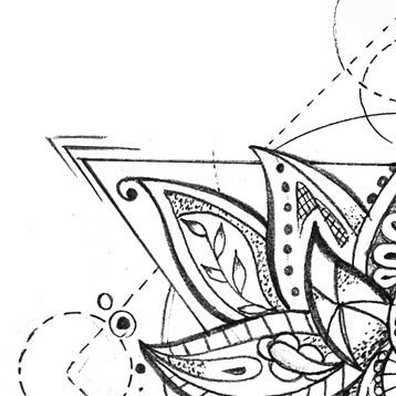 Sacred Geometry Flower of Sun Tattoo Stencil Template - Tattoo Wizards