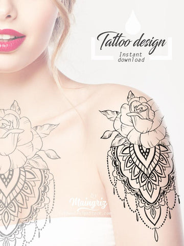 sexy half sleeve mandala tattoo design 