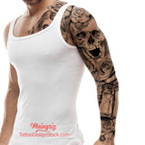 skull tattoo references in black and grey style for chicano sleeve tattoo