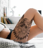 original sexy indian skull tattoo for lady in instant download 