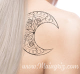 Lace Moon Tattoo Design digital download by tattoo artist