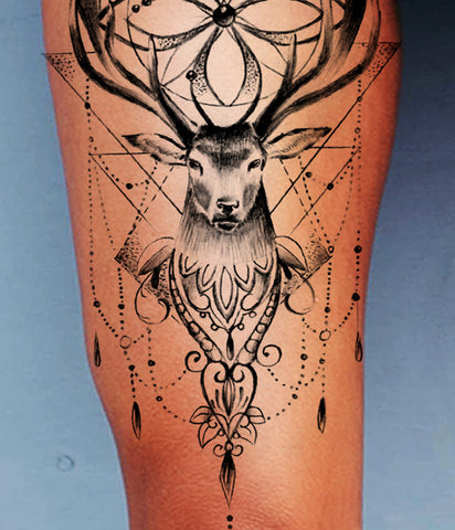 Red deer Tattoo Moose, creative jewelry, antler, animals, symmetry png |  PNGWing
