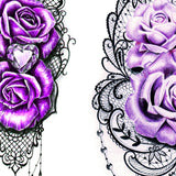 sexy lace purple roses tattoo designs