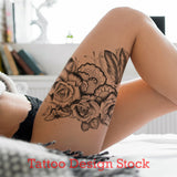 sexy lace with rose and butterfly tattoo design