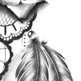 sexy lace with rose and butterfly tattoo design