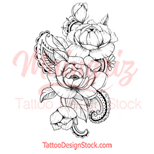 Rose linework - download tattoo design #3
