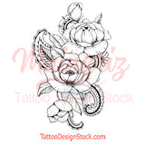 Rose linework - download tattoo design #4