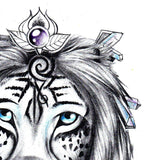 lion and dreamcatcher with pearl and feathers tattoo design references
