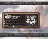 original anniversary tattoo gift vouchers created by tattooist