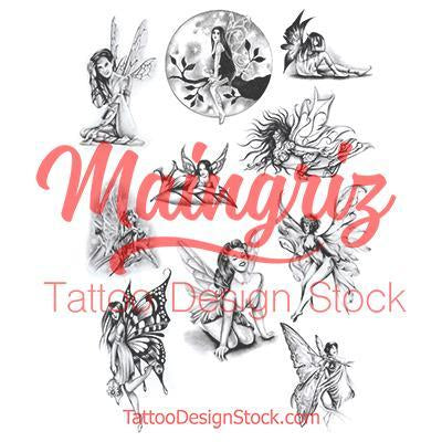 original fairies tattoo design high resolution download