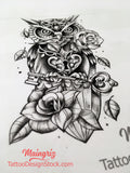 original owl tattoo design digital download by tattoo artist