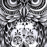 owl and sugar skull tattoo design digital download