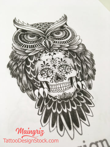 5 originals owls tattoo design digital download by tattoo artists