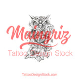 original owl tattoo design digital download by tattoo artist
