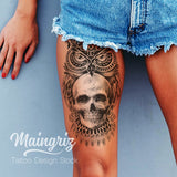 owl with skull tattoo design digital download by tattoo artist