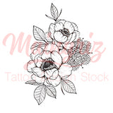 sexy peony mandala half sleeve tattoo design