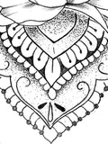 peony mandala half sleeve tattoo design created by tattoo artist