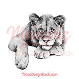 Realistic lion tattoo design high resolution download