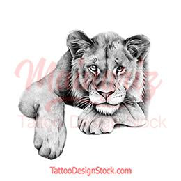 Realistic lion tattoo design high resolution download