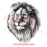 Realistic lion tattoo design high resolution download