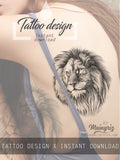 Realistic lion tattoo design high resolution download