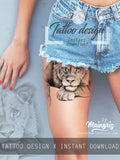 Realistic lion tattoo design high resolution download