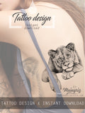 Realistic lion tattoo design high resolution download