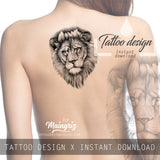 Realistic lion tattoo design high resolution download