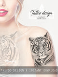 Realistic tiger Tattoo design high resolution download