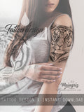Realistic tiger Tattoo design high resolution download