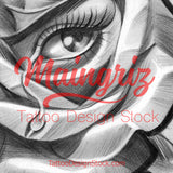 rose and eye chicano tattoo design 
