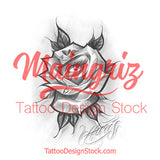 rose and eye chicano tattoo design 