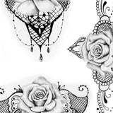 rose and pearl with lace digital tattoo design ideas