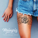 rose with lace garter download tattoo design 