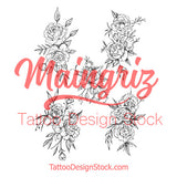 sexy roses linework tattoo design  high resolution download