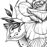 Oriental rose tattoo design references 