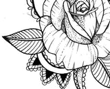 Sexy rose linework tattoo design high resolution download