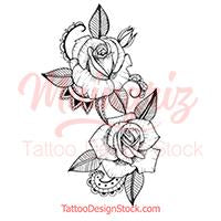 Sexy rose linework tattoo design high resolution download