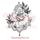 Oriental rose tattoo design references 