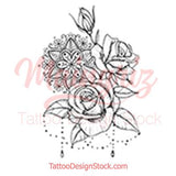 Rose mandala tattoo design high resolution download