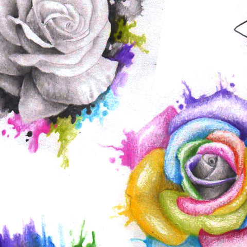 5 Roses watercolor digital tattoo design references 