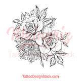 Oriental Roses tattoo design references high resolution download