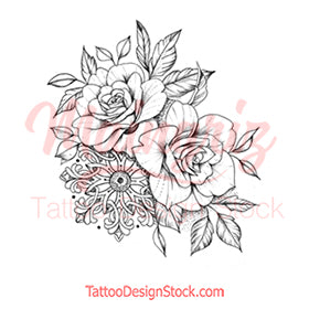 Oriental Roses tattoo design references high resolution download