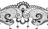 original lace garter with pearl tattoo design 