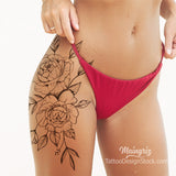 sexy roses leg tattoo design high resolution download