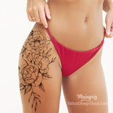 sexy roses leg tattoo design high resolution download