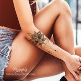 lotus mandala lace and pearl tattoo design 