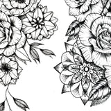 Sexy roses line work Tattoo design for woman